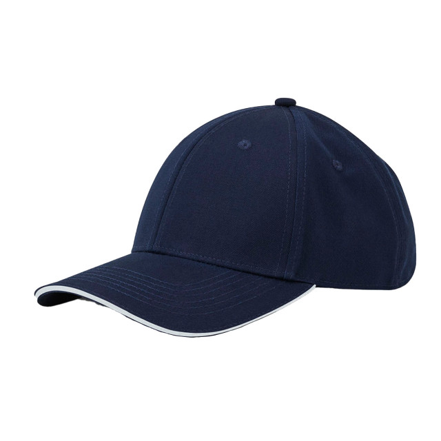 Beechfield Earthaware 6 paneel organic cotton sandwich peak cap UTFK1957_frenchnavywhite large