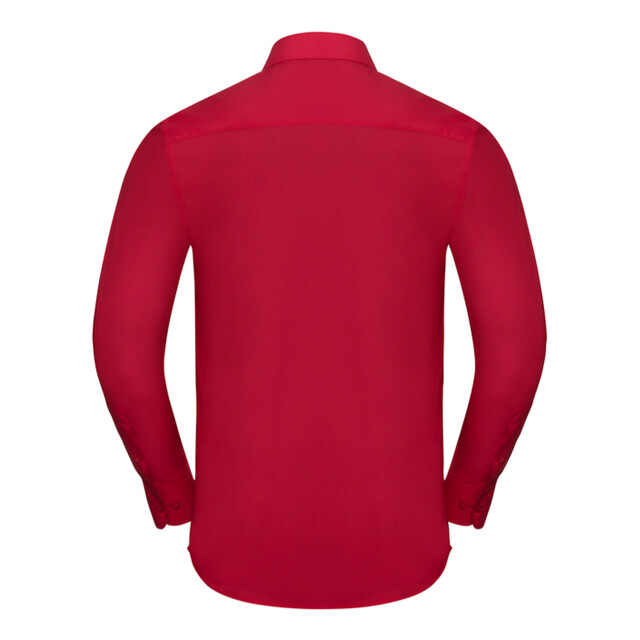Russell Athletic Heren poplin getailleerd overhemd met lange mouwen UTFK1631_classicred large