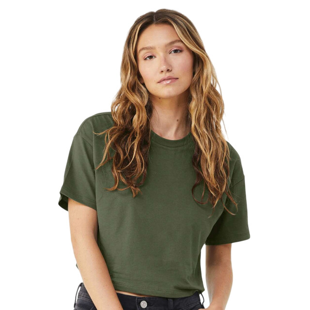 Bella + Canvas Dames jersey crop t-shirt UTFK1889_militarygreen large