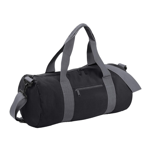 Bagbase Gewoon varsity barrel / duffle bag (20 liter) UTFK183_burgundyoffwhite large