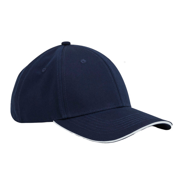 Beechfield Earthaware 6 paneel organic cotton sandwich peak cap UTFK1957_frenchnavywhite large