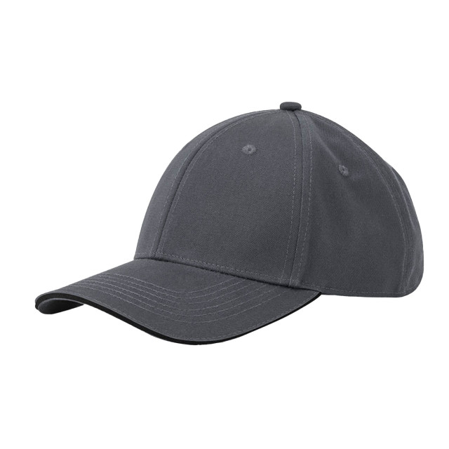 Beechfield Earthaware 6 paneel organic cotton sandwich peak cap UTFK1957_graphitegreyblack large