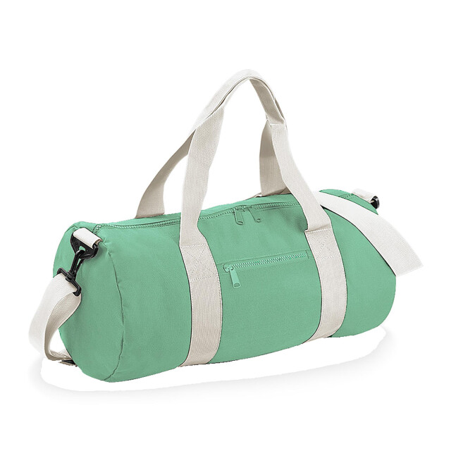 Bagbase Gewoon varsity barrel / duffle bag (20 liter) UTFK183_mintgreenoffwhite large