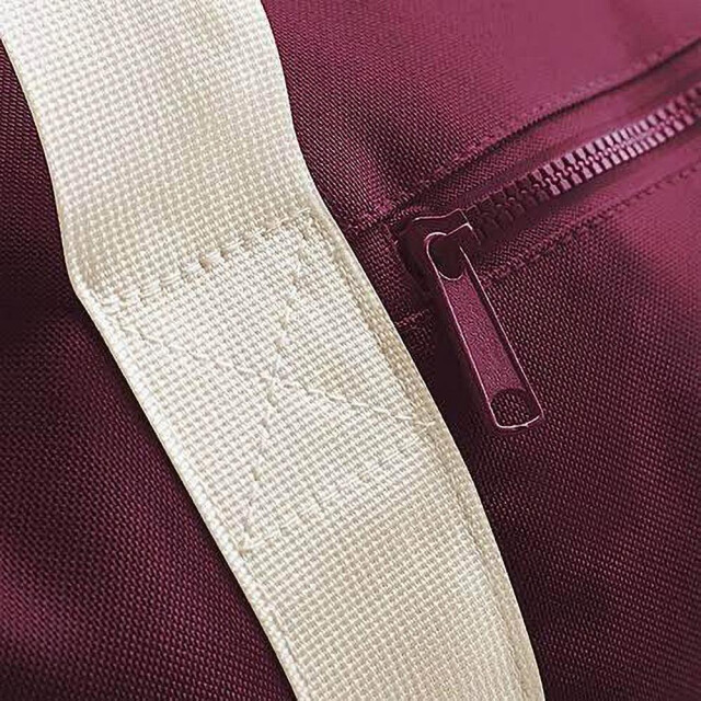Bagbase Gewoon varsity barrel / duffle bag (20 liter) UTFK183_burgundyoffwhite large
