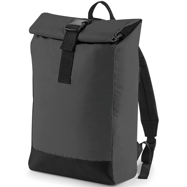 Bagbase Reflecterende roll top rugzak UTFK181_blackreflective large