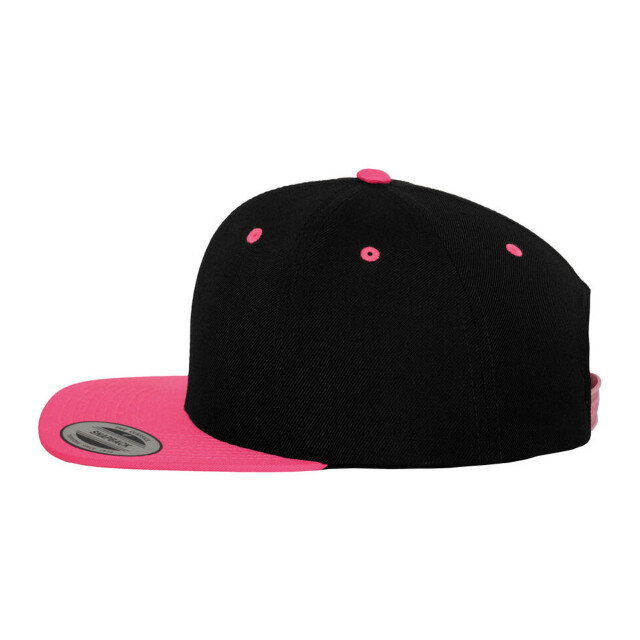 Yupoong Klassieke tweekleurige snapback cap UTFK1774_blackneonpink large