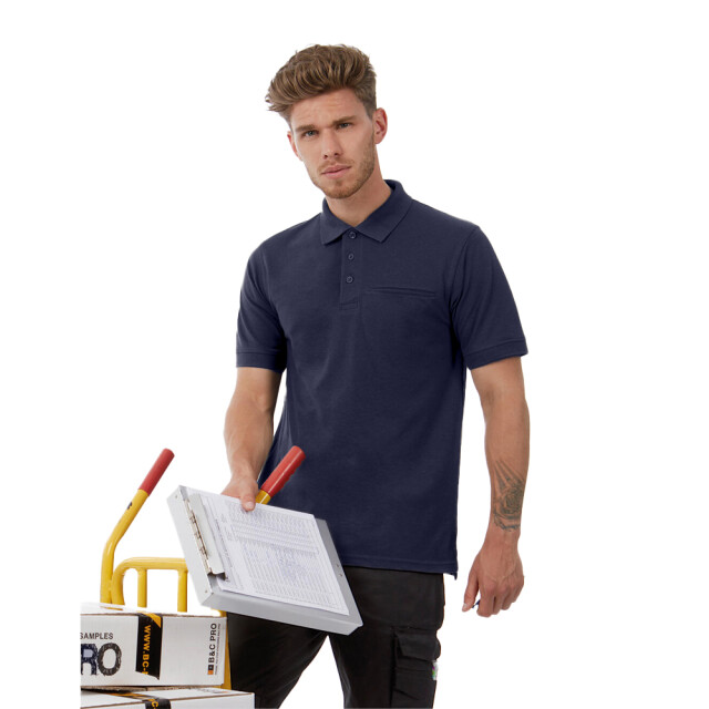 B and C Heren energy pro pocket poloshirt UTFK1632_navy large