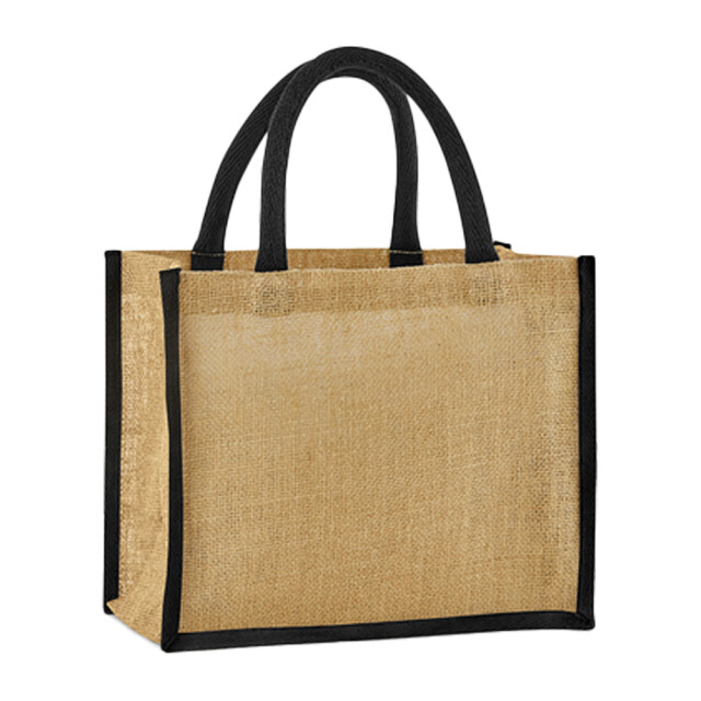 Westford Mill Midi gesteven jute 14l boodschappentas UTFK1670_naturalblack large