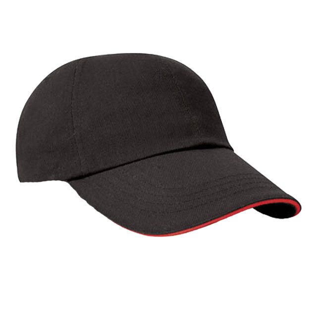 Result Geborsteld katoenen pet voor kinderen UTFK1659_blackred large
