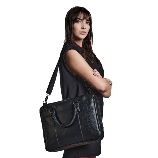 Quadra Slanke lederlook pu laptoptas UTFK1537_black large