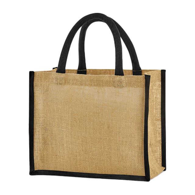 Westford Mill Midi gesteven jute 14l boodschappentas UTFK1670_naturalblack large