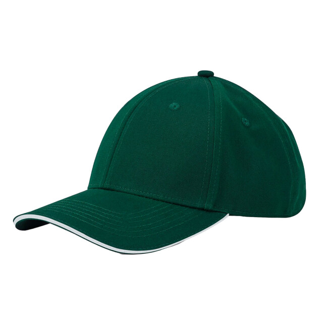Beechfield Earthaware 6 paneel organic cotton sandwich peak cap UTFK1957_bottlegreenwhite large
