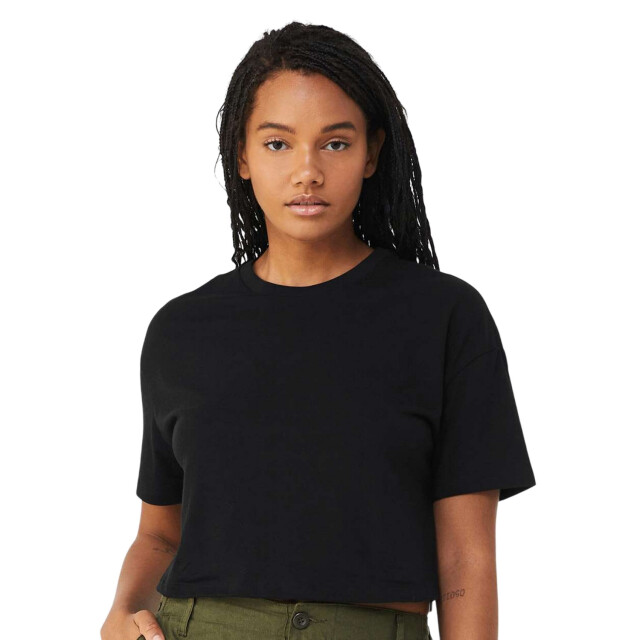 Bella + Canvas Dames jersey crop t-shirt UTFK1889_black large