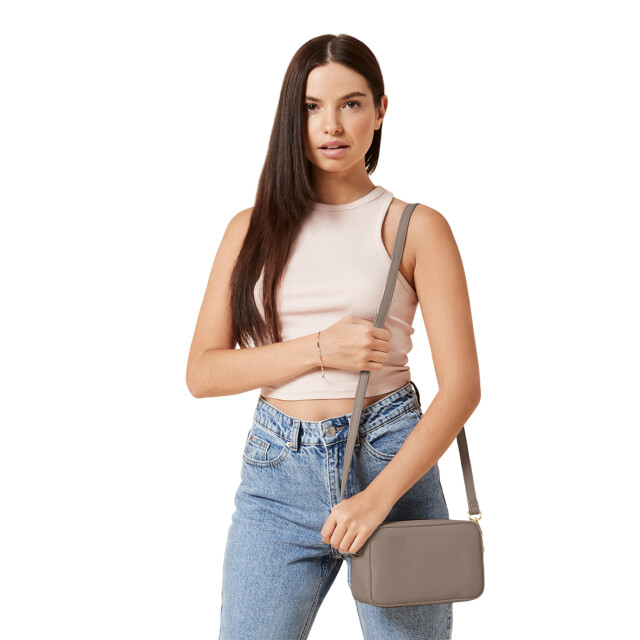 Bagbase Boutique gestructureerde crossbody tas UTFK1695_taupe large