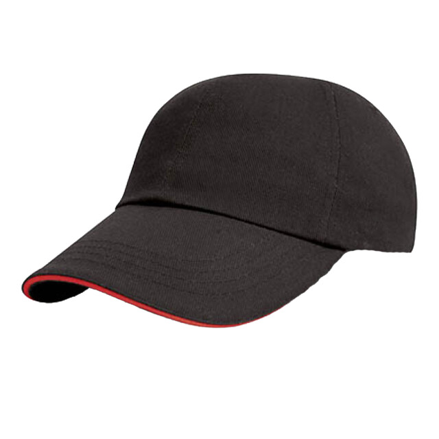 Result Geborsteld katoenen pet voor kinderen UTFK1659_blackred large