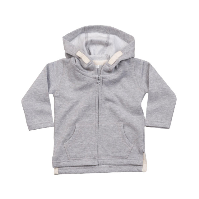 Babybugz Hoodie met volledige rits voor baby's UTFK1574_heathergreymelange large