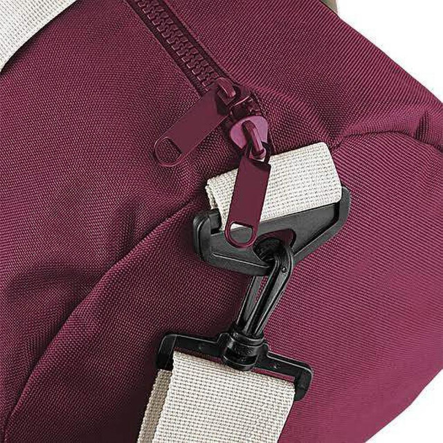 Bagbase Gewoon varsity barrel / duffle bag (20 liter) UTFK183_burgundyoffwhite large