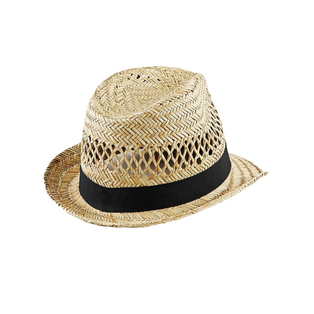 Beechfield Unisex rieten zomertrilby voor volwassenen UTFK1565_natural large