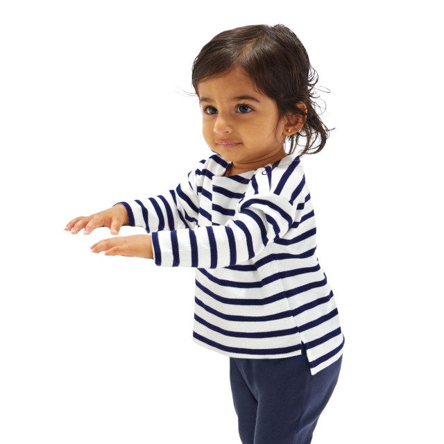 Babybugz Baby bretonse top met lange mouwen UTFK1562_whitenauticalnavy large