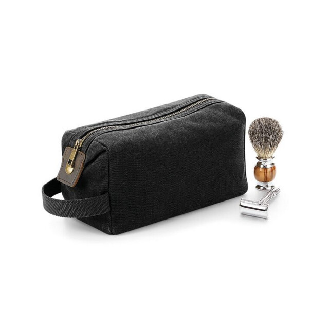 Quadra Erfgoed toilettas met gewassen leren accenten UTFK1543_black large