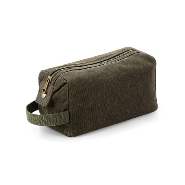 Quadra Erfgoed toilettas met gewassen leren accenten UTFK1543_olivegreen large