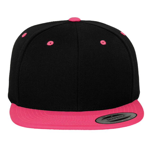Yupoong Klassieke tweekleurige snapback cap UTFK1774_blackneonpink large