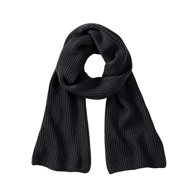 Beechfield Uniseks gebreide sjaal metro voor volwassenen UTFK1584_black large