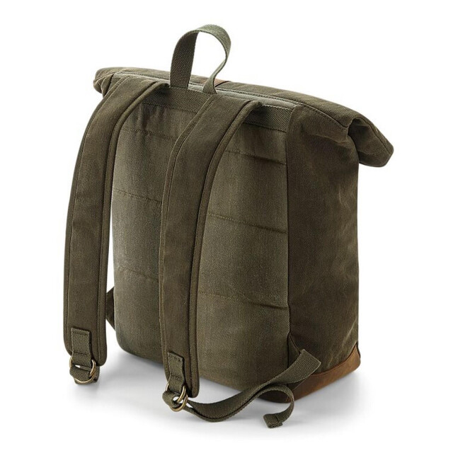 Quadra Erfgoed rugzak met leren accenten UTFK1540_olivegreen large