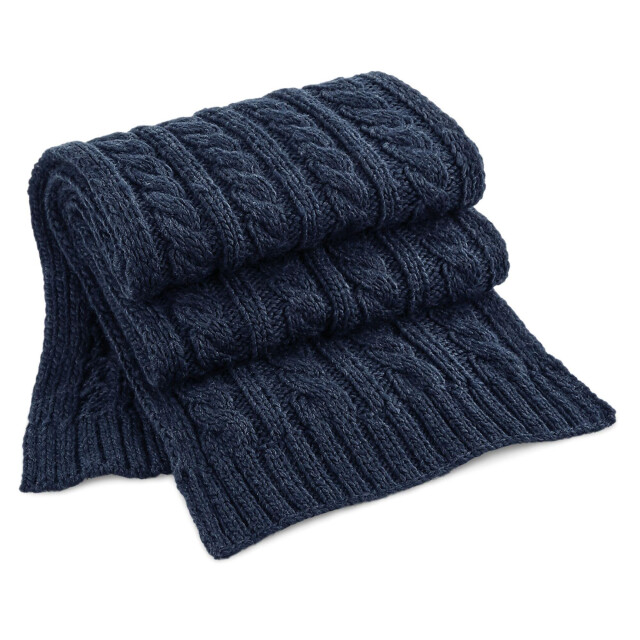 Beechfield Kabelgebreide sjaal voor volwassenen UTFK1172_navyblue large