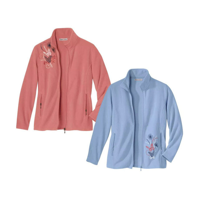 Atlas for Women Geborduurde microfleece fleece jas dames (set van 2) UTAF793_pinkblue large