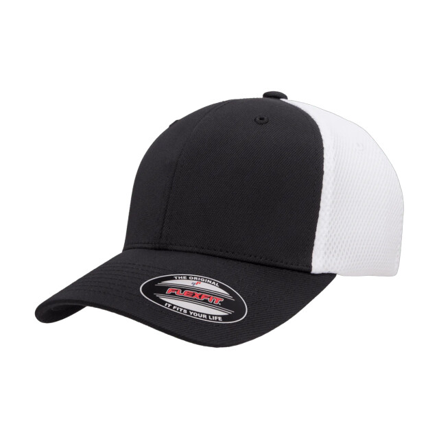 Flexfit Tweekleurige ultravezel & airmesh baseballpet UTTN1386_blackwhite large
