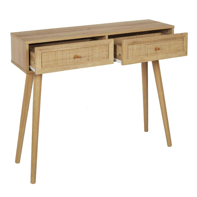 Home Deco Factory Sidetable bali met rattan voorzijde 29x100x81 cm consoletafel - 3048952 large