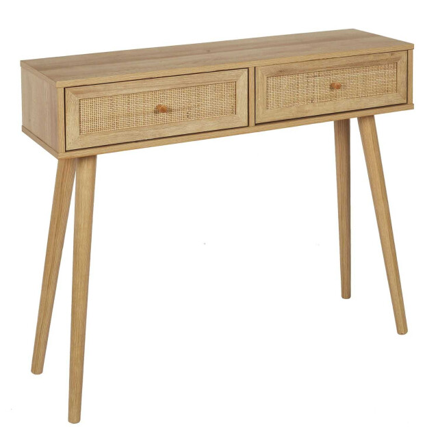 Home Deco Factory Sidetable bali met rattan voorzijde 29x100x81 cm consoletafel - 3048952 large
