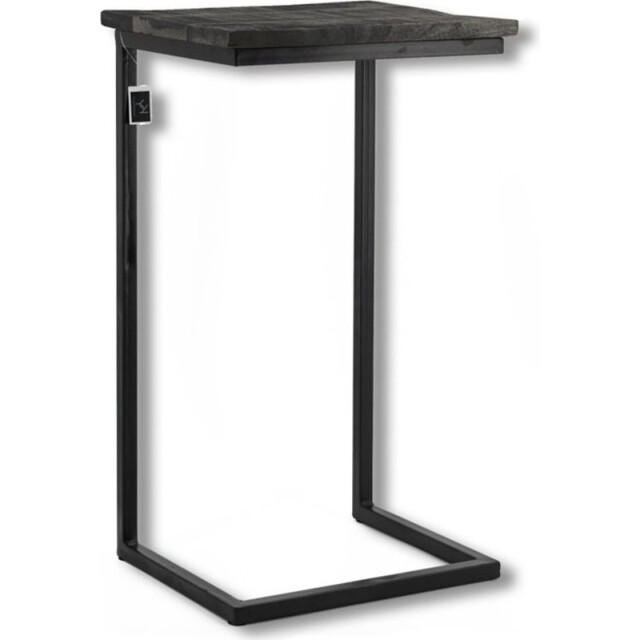 Vtw Living Bijzettafel van mangohout bijzettafeltje laptoptafel - industrieel - 3044877 large