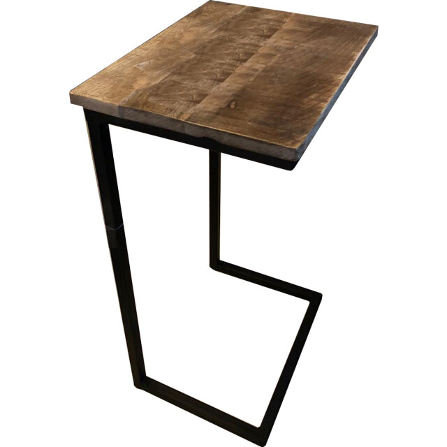 Vtw Living Bijzettafel van mangohout bijzettafeltje laptoptafel - industrieel - 3044876 large