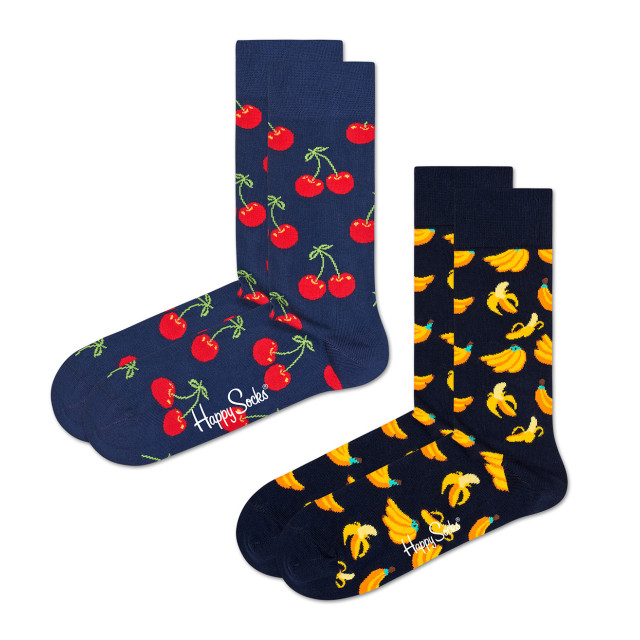 Happy Socks Sokken met print kersen bananen 2-pack 1115756 large