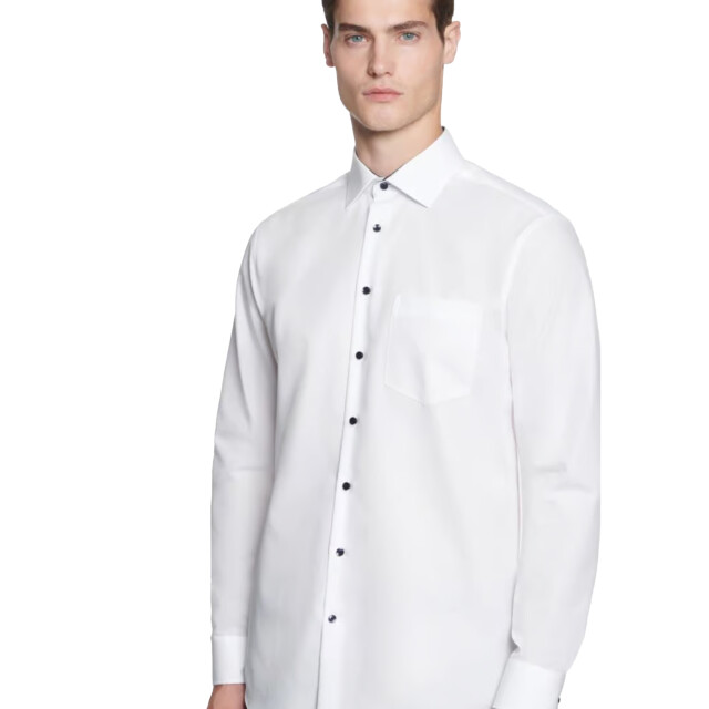 Seidensticker Heren patch contrast paneel regular formeel overhemd UTFK3077_white large