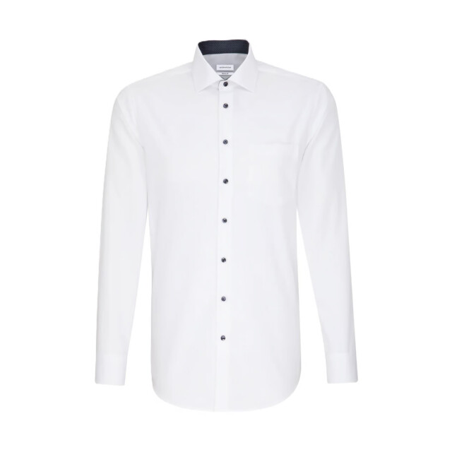 Seidensticker Heren patch contrast paneel regular formeel overhemd UTFK3077_white large