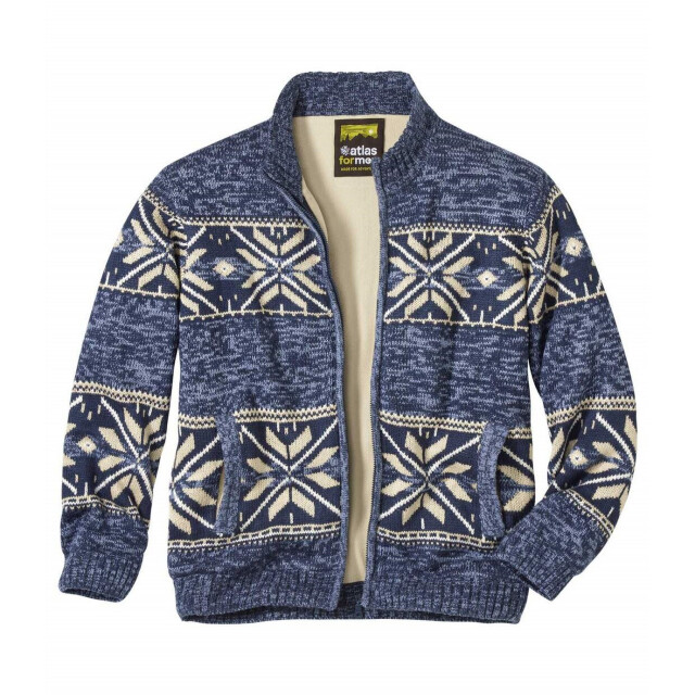 Atlas For Men Gebreide fleece gevoerde heren jas UTAF1328_navybeige large