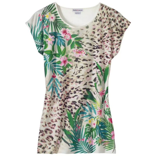 Atlas for Women Dames top met luipaardprint, lang model UTAF1430_ecrumulticoloured large