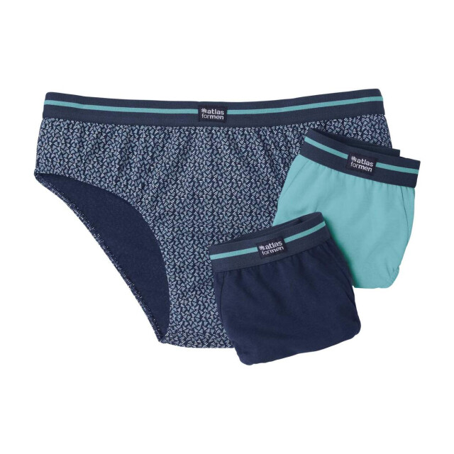 Atlas For Men Heren comfortabele contrast gestreepte slip (set van 3) UTAF1554_navyblueturquoise large