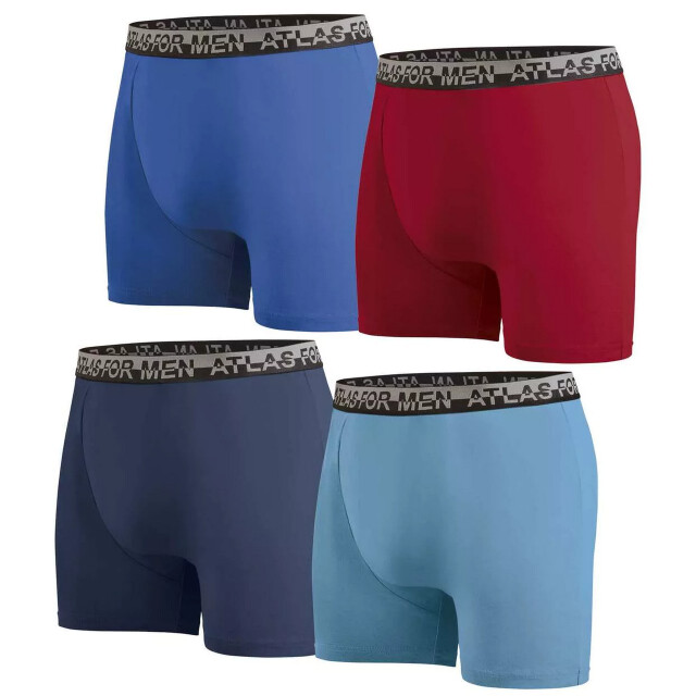 Atlas For Men Heren stretch boxershorts (set van 4) UTAF1829_bluenavyredlightblue large