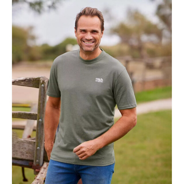 Atlas For Men Heren t-shirt met ronde hals (3-pack) UTAF177_khakiredblue large