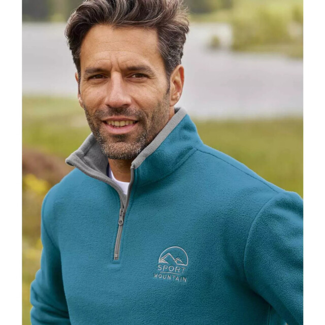 Atlas For Men Heren sportieve microfleece trui (pack of 3) UTAF610_blueecrupurple large