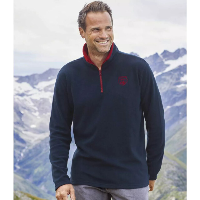Atlas For Men Heren microfleece trui met halve rits (pack of 4) UTAF619_burgundybluenavyblueecru large