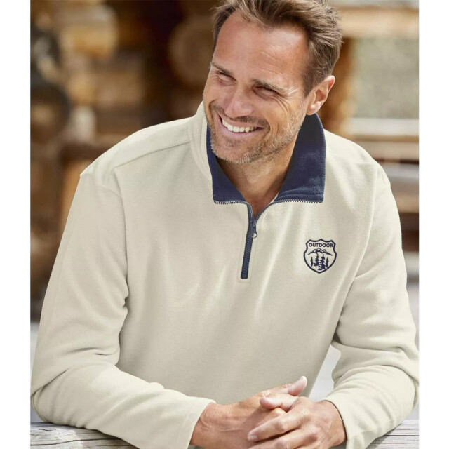 Atlas For Men Heren microfleece trui met halve rits (pack of 4) UTAF619_burgundybluenavyblueecru large