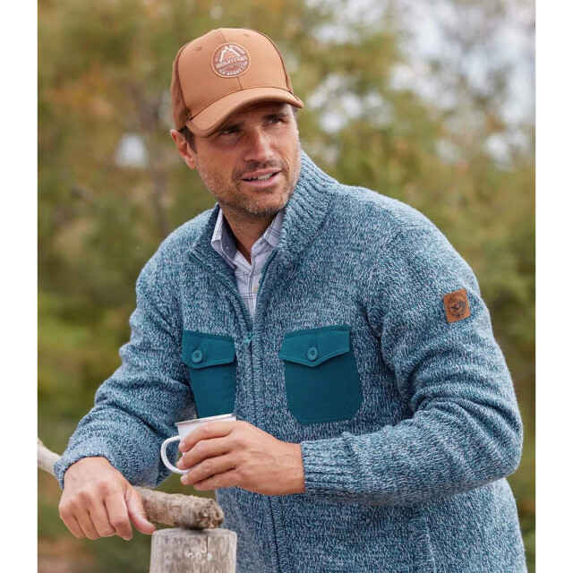 Atlas For Men Gebreide jas met volledige rits voor heren UTAF576_pigeonblue large