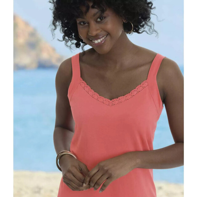 Atlas for Women Dames macram vest top (set van 2) UTAF788_pinkturquoise large