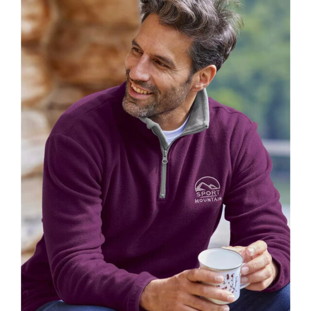 Atlas For Men Heren sportieve microfleece trui (pack of 3) UTAF610_blueecrupurple large