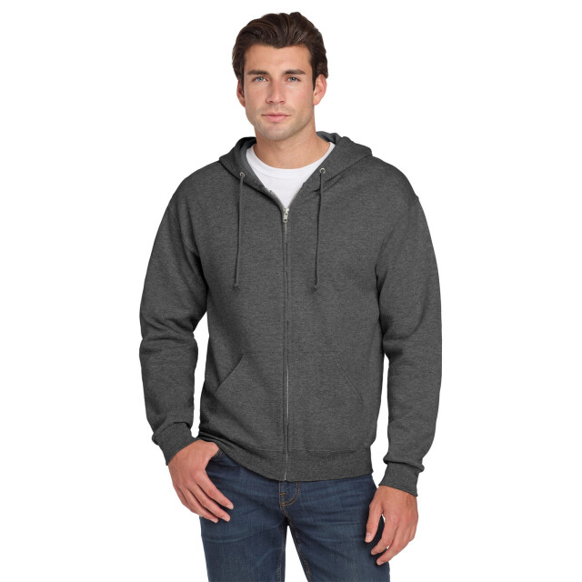 Jerzees Colours Heren nublend full zip hoodie UTFK2614_blackheather large